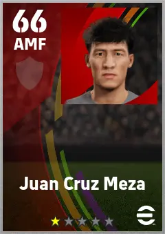 Juan Cruz Meza eFootball 2026 player card — 66 OVR AMF