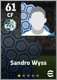 Sandro Wyss eFootball 2026 player card — 61 OVR CF