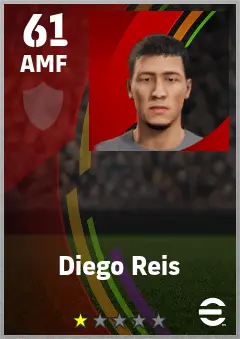 Diego Reis eFootball 2026 player card — 61 OVR AMF
