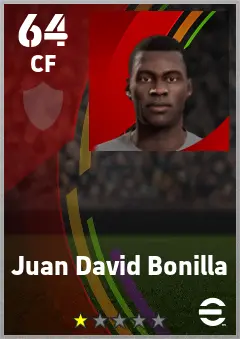 Juan David Bonilla eFootball 2026 player card — 64 OVR CF