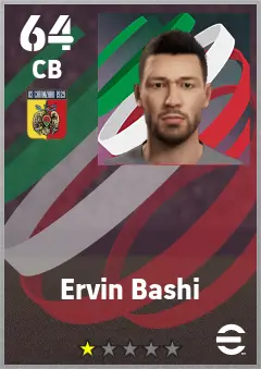 Ervin Bashi eFootball 2026 player card — 64 OVR CB