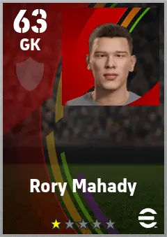 Rory Mahady eFootball 2026 player card — 63 OVR GK