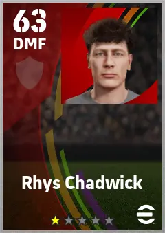 Rhys Chadwick eFootball 2026 player card — 63 OVR DMF