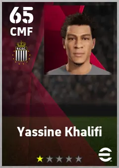 Yassine Khalifi eFootball 2026 player card — 65 OVR CMF