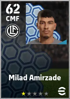 Milad Amirzade eFootball 2026 player card — 62 OVR CMF