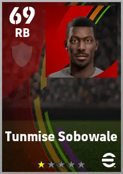 Tunmise Sobowale eFootball 2026 player card — 69 OVR RB