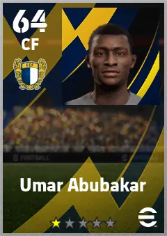 Umar Abubakar eFootball 2026 player card — 64 OVR CF