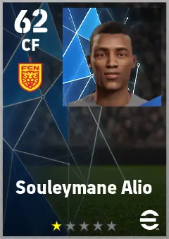 Souleymane Alio eFootball 2026 player card — 62 OVR CF