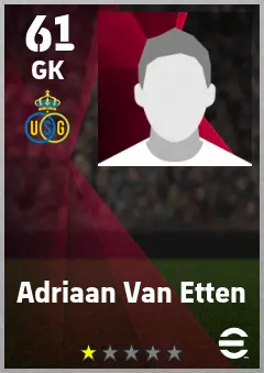 Adriaan Van Etten eFootball 2026 player card — 61 OVR GK