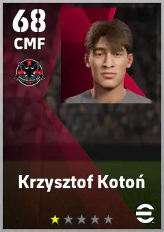 Krzysztof Koton eFootball 2026 player card — 68 OVR CMF