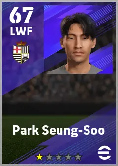 Park Seung-Soo eFootball 2026 player card — 67 OVR LWF