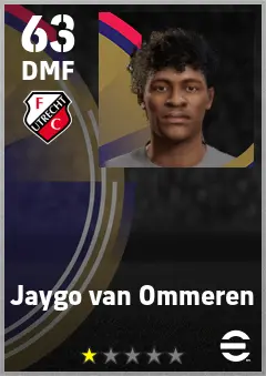 Jaygo van Ommeren eFootball 2026 player card — 63 OVR DMF