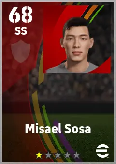 Misael Sosa eFootball 2026 player card — 68 OVR SS
