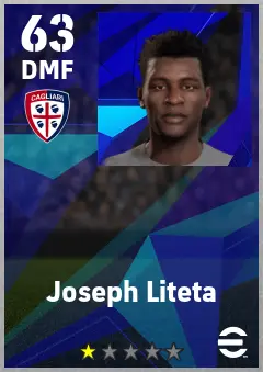 Joseph Liteta eFootball 2026 player card — 63 OVR DMF
