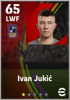Ivan Jukic eFootball 2026 player card — 65 OVR LWF
