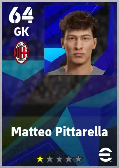 Matteo Pittarella eFootball 2026 player card — 64 OVR GK