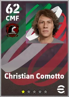 Christian Comotto eFootball 2026 player card — 62 OVR CMF