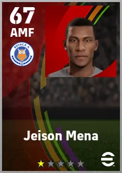Jeison Mena eFootball 2026 player card — 67 OVR AMF