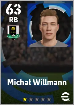 Michal Willmann eFootball 2026 player card — 63 OVR RB
