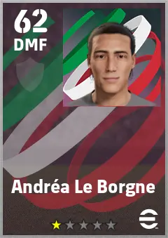 Andrea Le Borgne eFootball 2026 player card — 62 OVR DMF