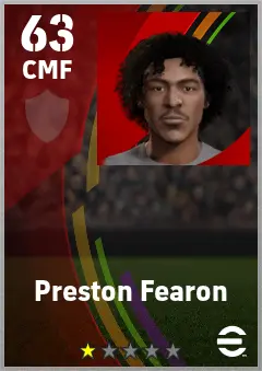Preston Fearon eFootball 2026 player card — 63 OVR CMF