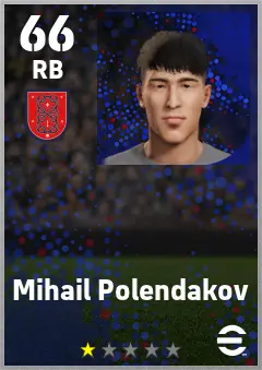 Mihail Polendakov eFootball 2026 player card — 66 OVR RB