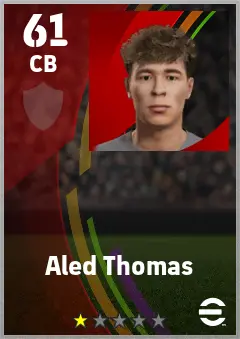 Aled Thomas eFootball 2026 player card — 61 OVR CB