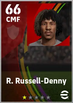 R. Russell-Denny eFootball 2026 player card — 66 OVR CMF