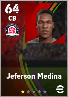 Jeferson Medina eFootball 2026 player card — 64 OVR CB