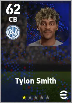 Tylon Smith eFootball 2026 player card — 62 OVR CB