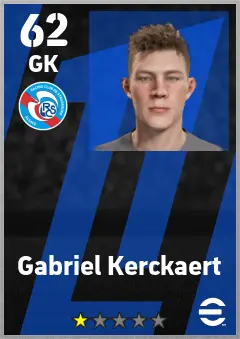 Gabriel Kerckaert eFootball 2026 player card — 62 OVR GK