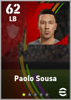 Paolo Sousa eFootball 2026 player card — 62 OVR LB