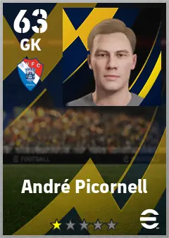 Andre Picornell eFootball 2026 player card — 63 OVR GK