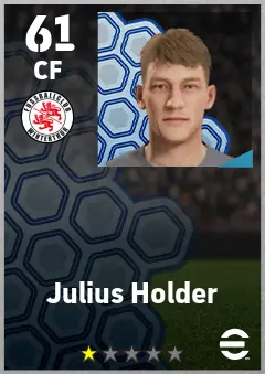 Julius Holder eFootball 2026 player card — 61 OVR CF