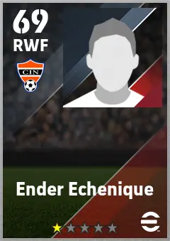 Ender Echenique eFootball 2026 player card — 69 OVR RWF