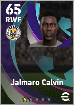 Jalmaro Calvin eFootball 2026 player card — 65 OVR RWF