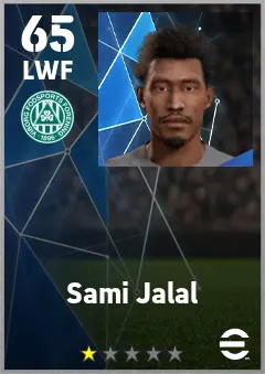 Sami Jalal eFootball 2026 player card — 65 OVR LWF