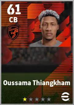 Oussama Thiangkham eFootball 2026 player card — 61 OVR CB
