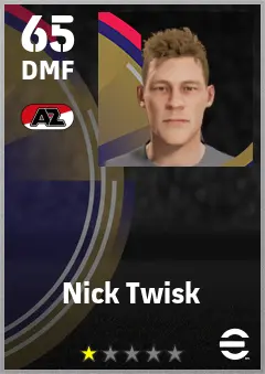 Nick Twisk eFootball 2026 player card — 65 OVR DMF