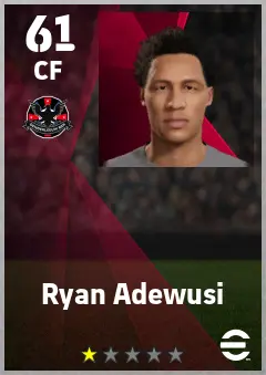 Ryan Adewusi eFootball 2026 player card — 61 OVR CF