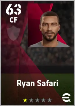 Ryan Safari eFootball 2026 player card — 63 OVR CF