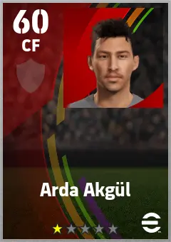 Arda Akgul eFootball 2026 player card — 60 OVR CF