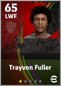 Trayvon Fuller eFootball 2026 player card — 65 OVR LWF