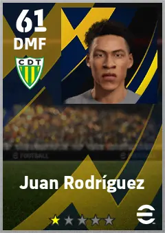 Juan Rodriguez eFootball 2026 player card — 61 OVR DMF