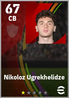 Nikoloz Ugrekhelidze eFootball 2026 player card — 67 OVR CB