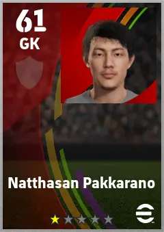 Natthasan Pakkarano eFootball 2026 player card — 61 OVR GK