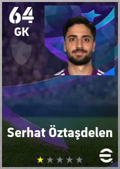 Serhat Oztasdelen eFootball 2026 player card — 64 OVR GK