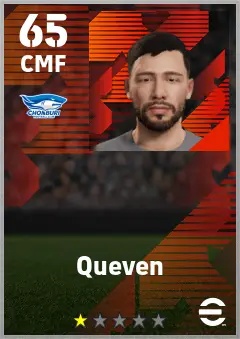 Queven eFootball 2026 player card — 65 OVR CMF