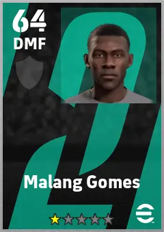 Malang Gomes eFootball 2026 player card — 64 OVR DMF
