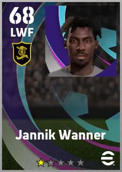 Jannik Wanner eFootball 2026 player card — 68 OVR LWF